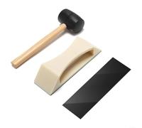Kit di riparazione per pavimenti in legno con martello in gomma e cuscinetti adesivi lavabili per chiudere gli spazi vuoti in pavimenti in legno laminato fai da te per la manutenzione della casa, nero