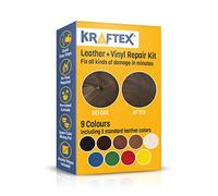 Kit di Riparazione per Pelle e Vinile - Per Riparare, Ritoccare e Restaurare Graffi, Macchie e Crepe - Universale - Per Divani, Sedili Auto, Scarpe, Borse e Cruscotti - Con 5 Tonalità Diverse
