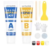 Kit di riparazione per piastrelle, 2 pezzi da 50 g di pasta epossidica AB con strumenti per spatola, kit di riparazione impermeabile in ceramica per lavandini del bagno, piatto doccia, pareti e