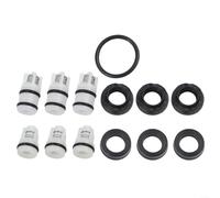 Kit di riparazione per pompa idropulitrice con valvole di ritegno lunghe e corte e guarnizioni dell'acqua, compatibile con unità di lavaggio auto da 220 V (quattro angoli)