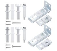 Kit di riparazione per porta bifold, confezione da 2, kit di riparazione hardware per porte di armadio, include staffe superiori e inferiori, perni e ruote guide per porte a soffietto, armadio