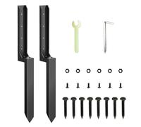 Kit di riparazione per recinzioni, 2 pali in metallo ispessito, di riparazione, picchetto per la riparazione di pali inclinati e rotti in legno