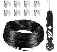 Kit di riparazione per schermi da 15,2 m, in gomma con rullo e ganci, per porta del patio, piscina, terrazza, camper, schermi