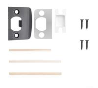 Kit di riparazione per serratura della porta con piastra e distanziatore, per una maggiore sicurezza domestica, colore: nero