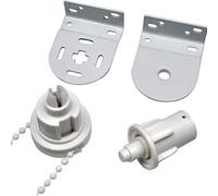 Kit di riparazione per tende a rullo con staffe bianche resistenti, catena con perline e accessori di montaggio per tubi da 28 mm/32 mm, opzioni di fissaggio laterale superiore o frontale, include kit