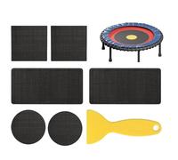 Kit di Riparazione per Trampolino | 6 Pezzi Kit Di Riparazione Per Rete Da Trampolino,3 Toppe Forme Con Raschietto Per Buchi
