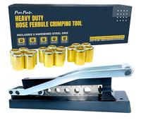Kit di riparazione per tubi dell'aria resistenti, tubi da 3/8 a 1/4", crimpatrice per tubi dell'aria con 15 puntali, kit di crimpatura per raccordi a ghiera, crimpatura per tubi flessibili con 5