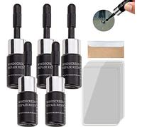 Kit di riparazione per vetri rotti,kit di riparazione per specchi a base di resina, liquido di riparazione per vetri incrinati, nano riempitivo per riparare scheggiature,crepe,crepe stellari (5pcs)
