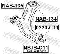 Kit di riparazione perno braccio oscillante Assale anteriore bilaterale NBJB-C11