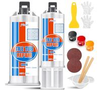 Kit di riparazione piastrelle bianco, 100 ml, impermeabile, set di riparazione per vasca da bagno, 100 ml, in ceramica, per riparare graffi, ammaccature e fori su vasca da bagno, lavandino, acrilico