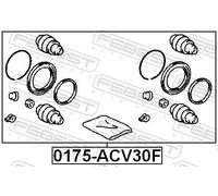Kit di riparazione pinza freno Assale anteriore 0175-ACV30F FEBEST per TOYOTA