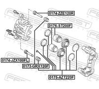 Kit di riparazione pinza freno Assale anteriore 0175-AZT220F FEBEST per TOYOTA