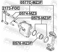 Kit di riparazione pinza freno Assale anteriore 0575-MZ3F FEBEST per VW FORD BMW
