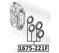 Kit di riparazione pinza freno Assale anteriore 1675-221F FEBEST