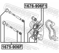 Kit di riparazione pinza freno Assale anteriore 1675-906F FEBEST per VW