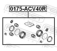Kit di riparazione pinza freno Assale posteriore 0175-ACV40R FEBEST per TOYOTA