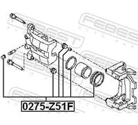 Kit di riparazione pinza freno Assale posteriore 0275-Z51F FEBEST per NISSAN