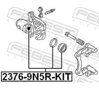 Kit di riparazione pinza freno Assale posteriore 2376-9N5R-KIT FEBEST per SEAT