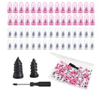 Kit di riparazione pneumatici auto, 100 pezzi, per riparare pneumatici in 2 misure (35S + 35L) con cacciavite, kit tubeless per auto, moto, SUV, camion, camper, kit di emergenza contro forature