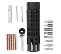 Kit Di Riparazione Pneumatici Bicicletta | Utensile di Manutenzione per la Ruota del Ciclismo,Mini Set Con Cricchetto Cilindrico Per Riparazione Gomme Per Bici, Gravel, Sterrato, Strada, Sentiero, Mon