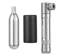 Kit di riparazione pneumatici per biciclette, kit di gonfiaggio Co2 con cartucce di Co2 Set di riparazione portatile multifunzione per presa a vuoto Kit di riparazione portatile (titanio)
