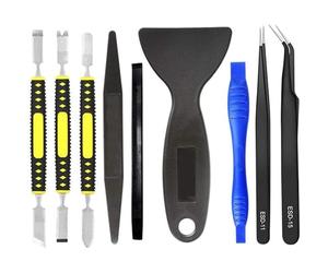 Kit di riparazione professionale con leva, sicuro, non in nylon, spudger per apertura schermo in acciaio e pinzette antistatiche per cellulare, iPhone, laptop, tablet e altro ancora