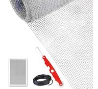 Kit di riparazione schermo con rete per schermo, striscia di gomma e strumenti di riparazione per finestre, porte, patio e veranda (tuta grigia)