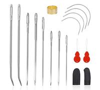 Kit di riparazione tappezzeria 12 pezzi aghi da cucire in pelle aghi per cucire a mano aghi triangolari aghi per borsa per riparazione tela