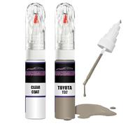Kit di riparazione vernice per ritocchi, colore beige naturale marrone T32 + vernice trasparente per ritocchi