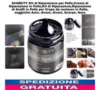 Kit di Riparazione x Pelle,Crema di Riparazione in Pelle, X Graffi E Crepe Nero