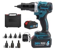 Kit Di Rivettatrice Elettrica Senza Fili, Include Pistola Per Rivetti A Batteria 26v, Batteria 5200mah E Accessori Per M3-M12, Perfetta Per Lavori Pesanti E Precisione (5200mAh, 1 Batteria)