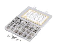 Kit di rondelle e dadi per viti a testa esagonale in acciaio inossidabile 304, 1220 pezzi, elementi di fissaggio M2 M3 M4 M5 con elevata resistenza all’usura per apparecchiature el