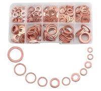 Kit di rondelle in rame assortite, 255 pezzi, 11 misure piatte per viti e bulloni, guarnizioni di tenuta in rame per tappo coppa (M5/6/8/10/12/14/16/20)