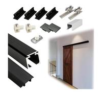 Kit Di Rotaia Porta Scorrevole, Binario A Scomparsa Per Porte A Libro | Binario in Lega di Alluminio con Rulli Scorrevoli, Ferramenta Laterale Invisibile per Porte in Legno 35-50 mm