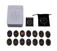 Kit di rune da strega, set completo di rune in legno, 14 rune in legno, con guida per divinazione mistica, set completo di rune per pratiche Wicca