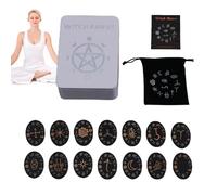 Kit di rune per streghe, rune in legno, set di pietre runiche, set con guida per divinazione e pratica magica