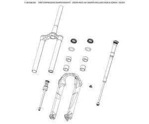 Kit di ruote di compressione Rockshox Crown Race Day Damper Sid/Sid Sl2021 Nero
