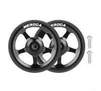 Kit di ruote di ricambio per bici pieghevoli da 60 mm, in lega di alluminio e gomma, con cuscinetti, per Brompton For 3Sixty, accessori per un'esperienza ciclistica senza sforzo (nero)