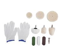 Kit di ruote lucidanti per lucidatura da 11 pezzi Asta per lucidatura in flanella di cotone ad alta efficienza per mobili in rame
