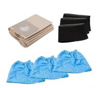 Kit di sacchetti filtro per aspirapolvere, 3 filtri in schiuma + 3 coperture in tessuto + 5 sacchetti per la polvere per Einhell Wet And Dry TC-VC 1820 1812 1815