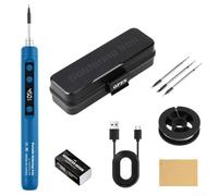 Kit di saldatore, ferro ricaricabile USB senza fili con controllo della temperatura LCD, display digitale 5 V 15 W, kit di riparazione wireless (blu)
