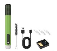 Kit di saldatore senza fili, ricaricabile tramite USB, per un rapido riscaldamento, penna compatta per saldatura a filo, progetti artigianali, lavori di precisione per batteria, 1100 mAh, verde
