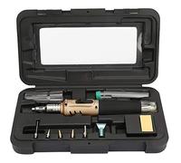 Kit di saldatura del ferro, 10PCS HS-1115K Multi-Function Butano Gas Saldatore Ferro, Kit di saldatura a batteria della torcia, per la ricerca di riscaldamento del laboratorio (oro)