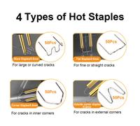 Kit di saldatura plastica da 100W con pistola a caldo per riparazioni di paraurti e plastica, con 200 graffette