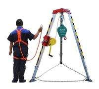 Kit di salvataggio treppiede regolabile per impieghi gravosi, verricello da 544,3 kg per spazi ristretti e altezze, sistema di sicurezza affidabile per scogliere, operazioni di soccorso e risposta