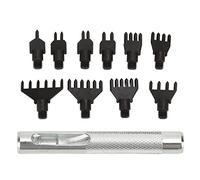 Kit di scalpelli a punta, scalpello per cuciture in pelle sostituibile con 10 punte intercambiabili, strumento perforatore per fori di cintura per artigianato in pelle fai-da-te