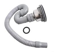 Kit di scarico con filtro in acciaio inox 304 per lavelli da cucina con sifone a S per mantenere la tenuta dell'acqua e fermarsi