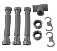 Kit di scarico for doppio lavello regolabile da 1-1/2:1-1/4 pollici, di sifone a P flessibile con tubi estensibili da 20 a 80 cm for impianti idraulici del lavello del bagno della cucina