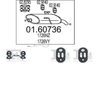 FA1 Kit di scarico per PEUGEOT 206 Combi 1.4 50 KW 07/02