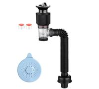 Kit Di Scarico Per Lavandino Del Bagno - Kit Di Scarico Tutto In, Universale Per Lavelli | Kit Di Scarico Per Bagno Affidabili E Durevoli, Installazione Rapida, Include Scarico A Scomparsa E Tropp